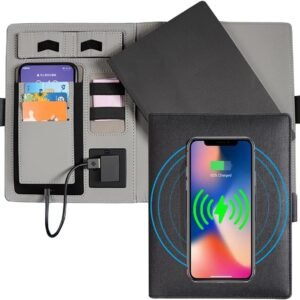 smart business notebook organizer with power bank